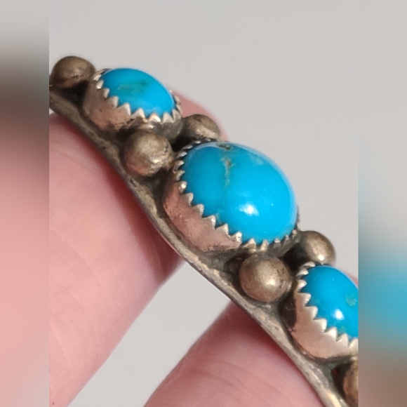 Vintage navajo Patrick Yazzie PY turquoise sterling silver 11g estate native NA - Picture 11 of 16